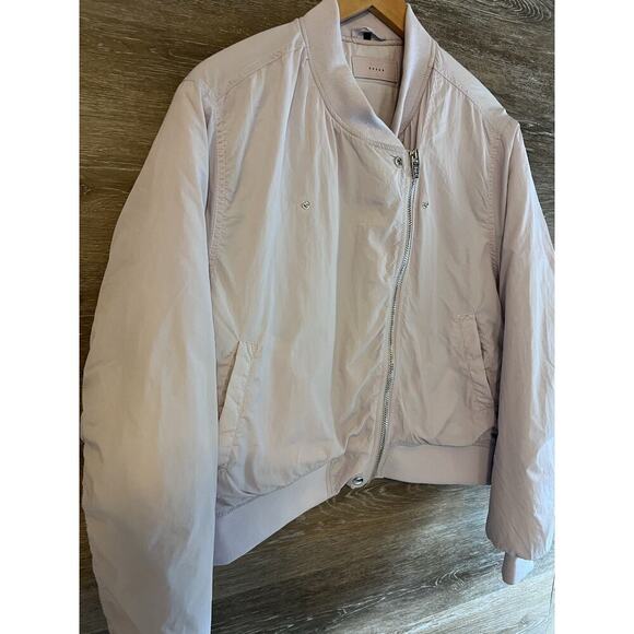 BLANK NYC Women's Nylon Bomber Jacket Large Lavender $148 Excellent Comfy - Picture 2 of 9